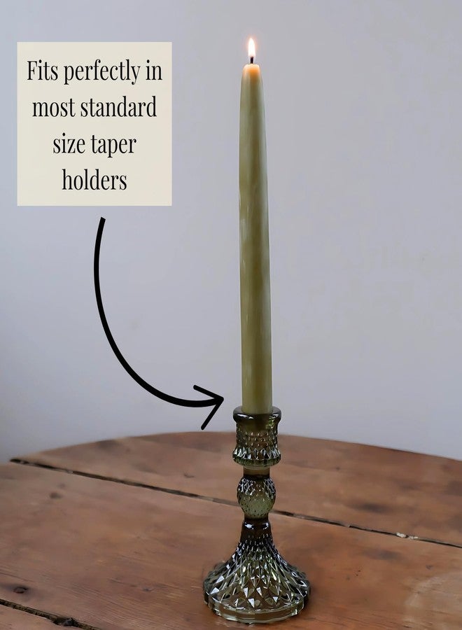 Candlestock Beeswax Taper Candles - Standard 7/8" Diameter, Pure 100% Natural USA Beeswax, Cotton Wick, Dripless, Long-Burning, Handmade in Woodstock, NY- 6 Inches - 1 Pair (2 Candles) - Sage - Image 5